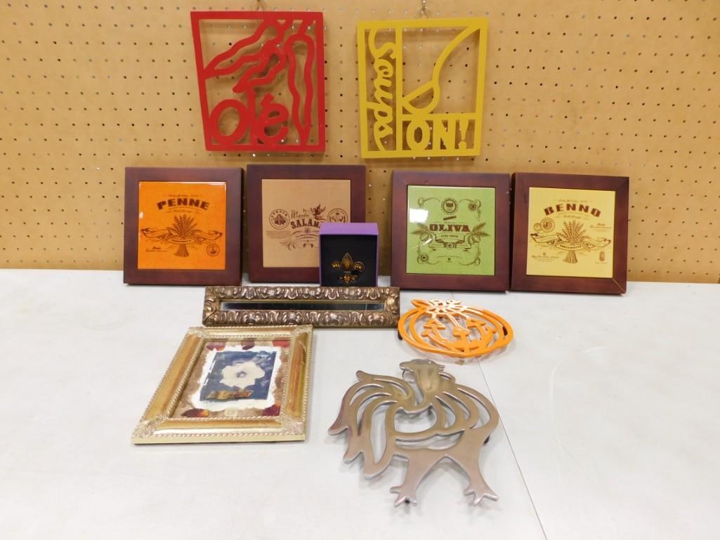 Kitchen Decor incl Jack-O-Lantern Trivet, Rooster Trivet, Wall Hangings, Etc (1 of 14)