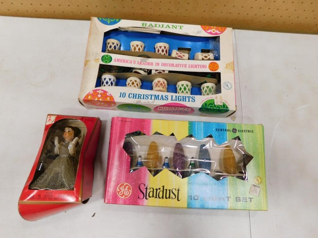 Vintage Christmas Lights and an Angel Tree Topper All in Original Boxes (1 of 11)