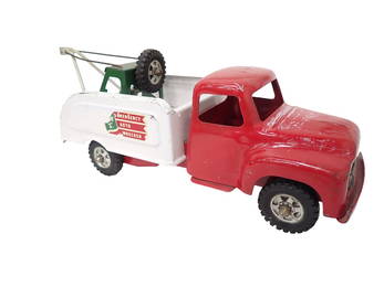 Vintage Buddy L Pressed Steel Tow Truck Toy Wrecker