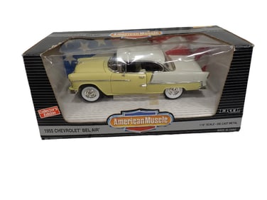 Ertl American Muscle 1955 Chevrolet Bel Air 1/18 Scale Die Cast Model Car in Original Box