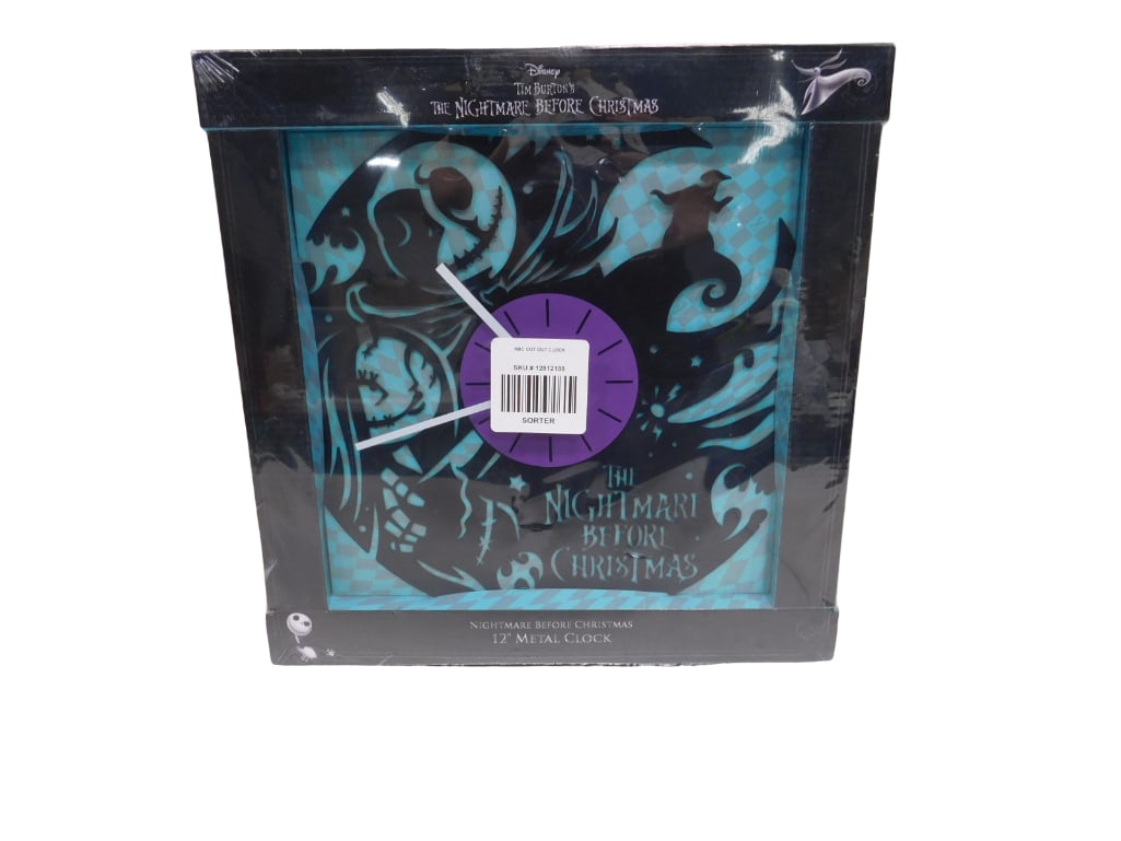 Tim Burton's The Nightmare Before Christmas 12" Metal Wall Clock New in Package Disney (1 of 3)