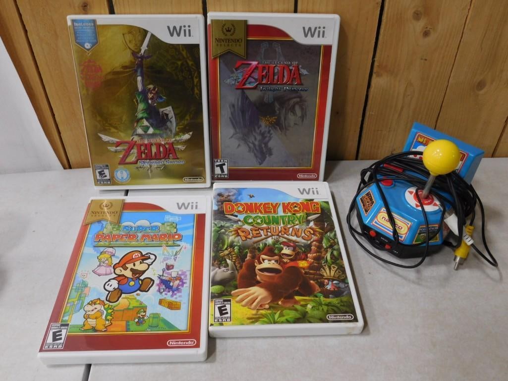 Namco Ms Pac Man Plug & Play TV Game plus 4 Nintendo Wii Games incl The Legend of Zelda Skyward Swor (1 of 7)