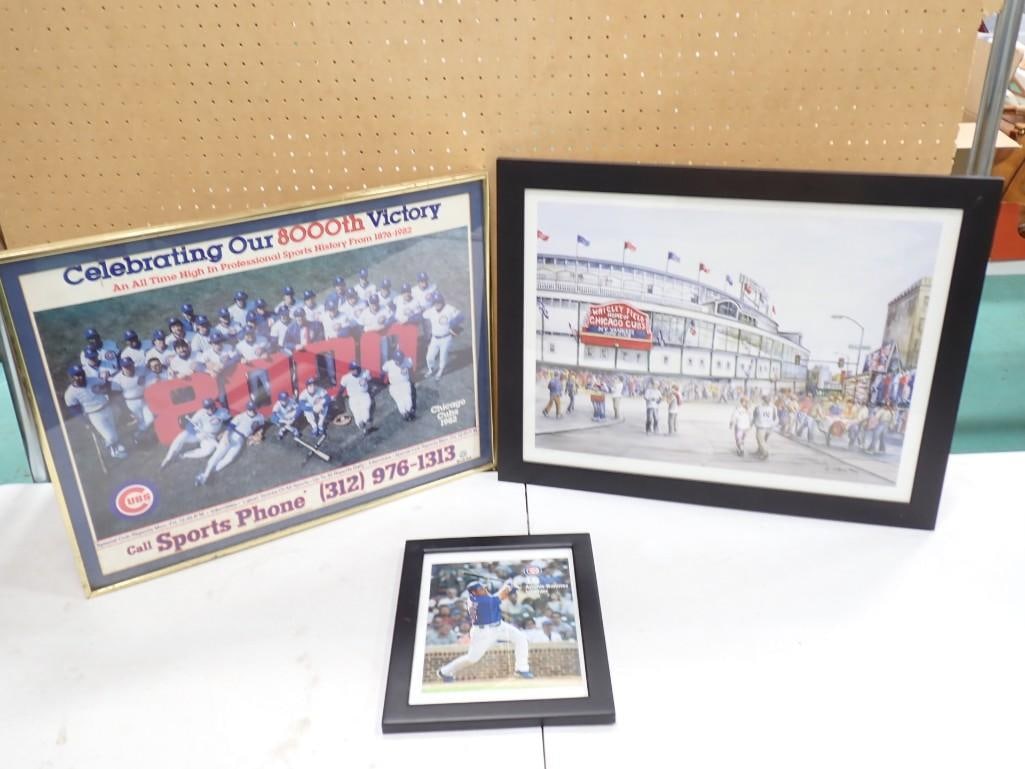 Chicago Cubs Lot including Wrigley Field Print, 8000th Victory Framed Print, Aramis Ramirez Autograp (1 of 10)