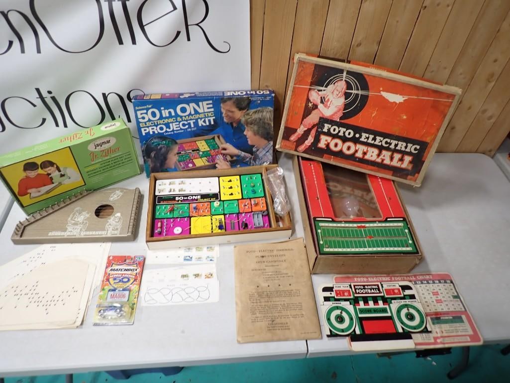 Misc. Toy Lot etc. including 50 in One electronic project kit, Foto Electric Football, Jaymar Zither (1 of 7)