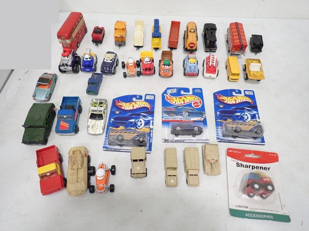 Lot of assorted Cars including Hot Wheels New in Package, Cars, Die Cast, Vintage, Sharpener, etc. (1 of 14)