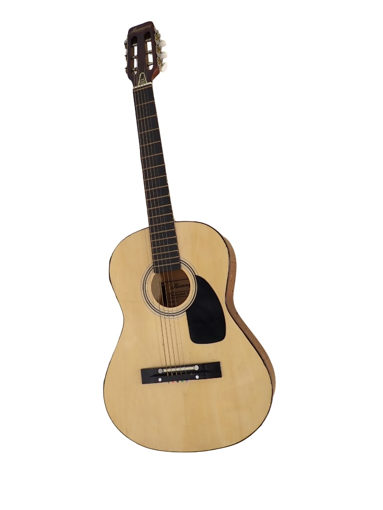 Harmony Acoustic Guitar: Harmony Acoustic Guitar Condition: neck is damaged where it connects to the body. Also has scratches in the same area. All pictures are considered part of the description and should