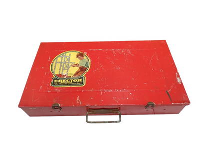 Vintage A.C. Gilbert Erector Set in Metal Box: Vintage A.C. Gilbert Erector Set in Metal Box&#160; Condition:&#160; probably not complete.&#160; Includes only what you see in the pictures.  All pictures are considered part of the description and s