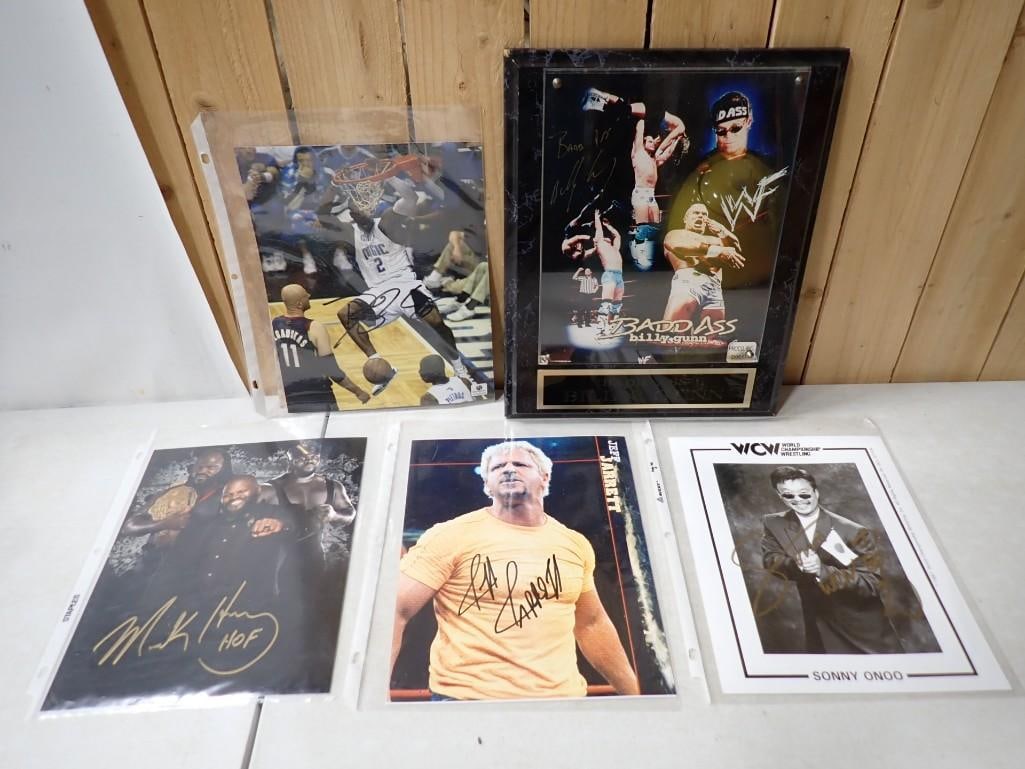 Autograph Lot including Wrestlers, Dwight Howard (with COA), Billy Gunn, Sonny Onoo, Jeff Jarrett, (1 of 13)