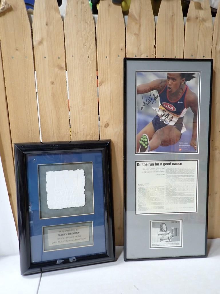 Jackie Joyner-Kersee Autographed Framed Plaque -No COA and 2009 Women's Final Four NCAA Marty Brooks (1 of 12)