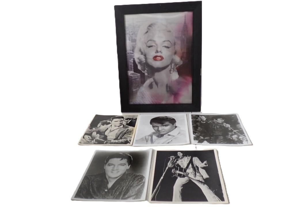 Framed Lenticular Marilyn Monroe Print and Elvis Presley Pictures (1 of 7)