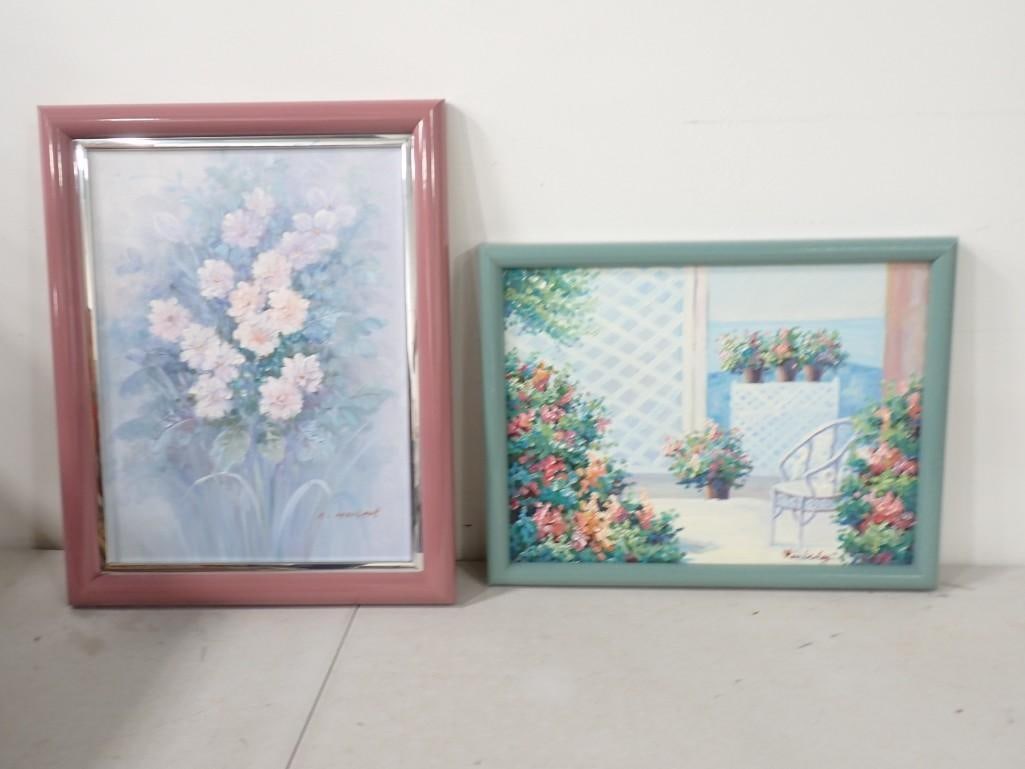 Pair of Framed Floral Paintings - Signed Kimberlay and A. Herbert (1 of 11)