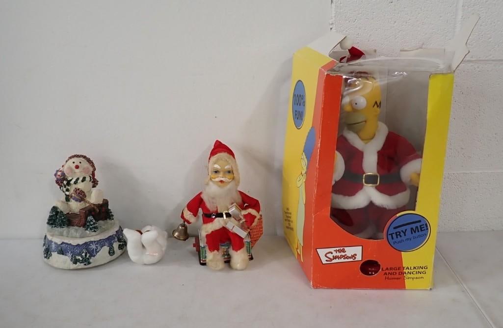 Christmas Lot including Santa Claus Homer Simpson, Snowman and Santa Figurines (1 of 5)