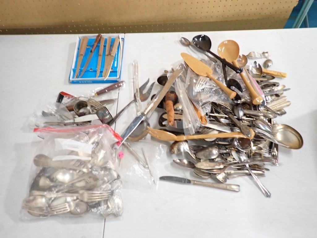 Large Lot of assorted Flatware, Kitchen Utensils, etc. (1 of 9)