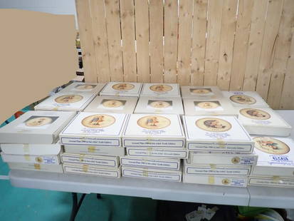 Lot of 56 Hummel Collector Plates In original Boxes: Lot of 56 Hummel Collector Plates In original Boxes All pictures are considered part of the description and should be examined carefully by bidders. Live Auctioneers is now offering Live Shipping thr