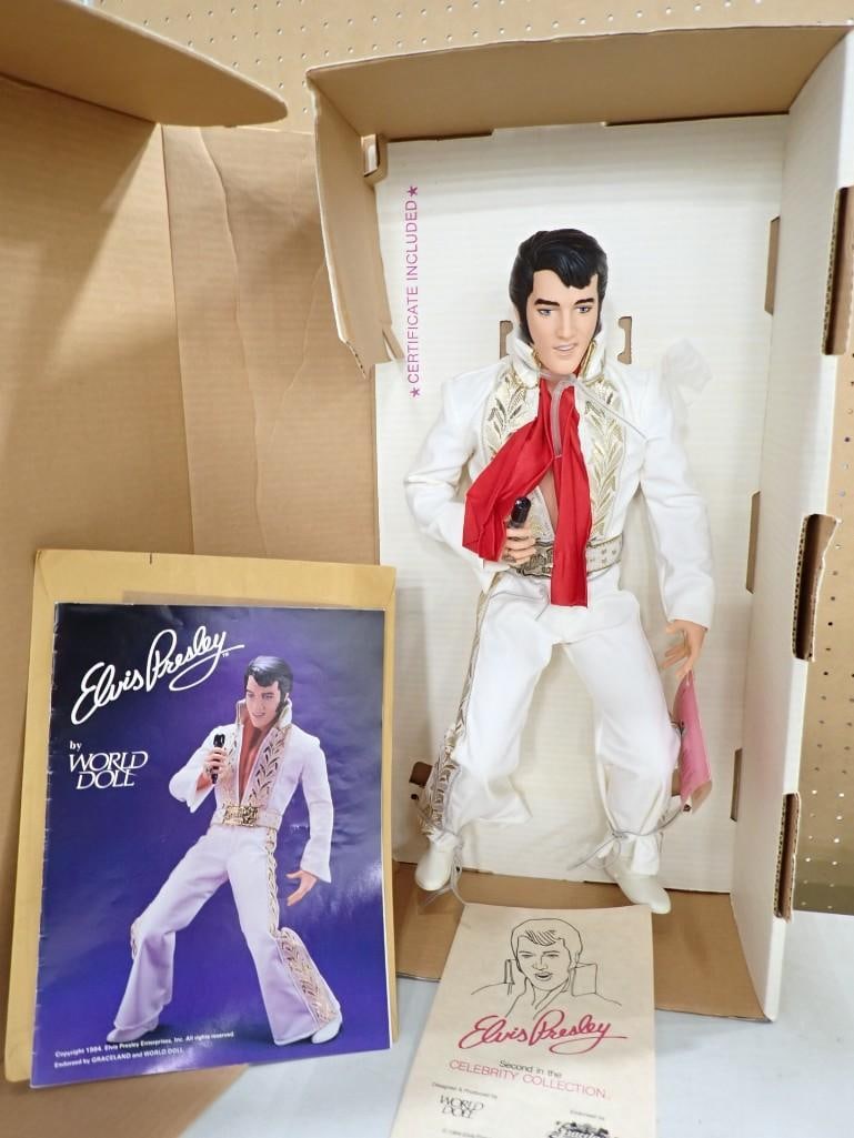 Vintage New Old Stock Elvis Presley Doll Complete - Burning Love w/ Belt 21" Tall: Vintage New Old Stock Elvis Presley Doll Complete - Burning Love w/ Belt 21" Tall All pictures are considered part of the description and should be examined carefully by bidders. Live Auctioneers