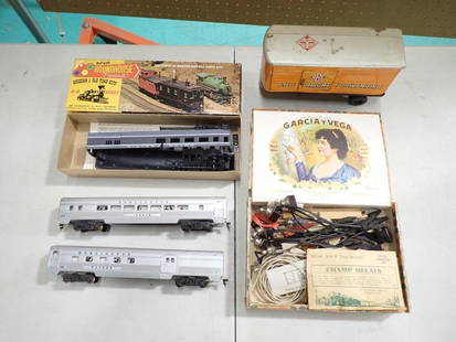 Assorted Model Train Lot including Switches, Trains, etc: Assorted Model Train Lot including Switches, Trains, etc All pictures are considered part of the description and should be examined carefully by bidders. Live Auctioneers is now offering Live Shipping