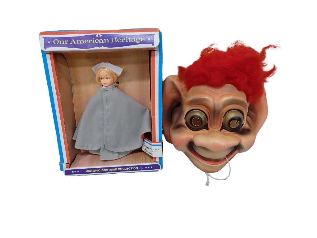 Troll Doll Halloween Mask and Priscilla Alden Our American Heritage Doll (1 of 4)