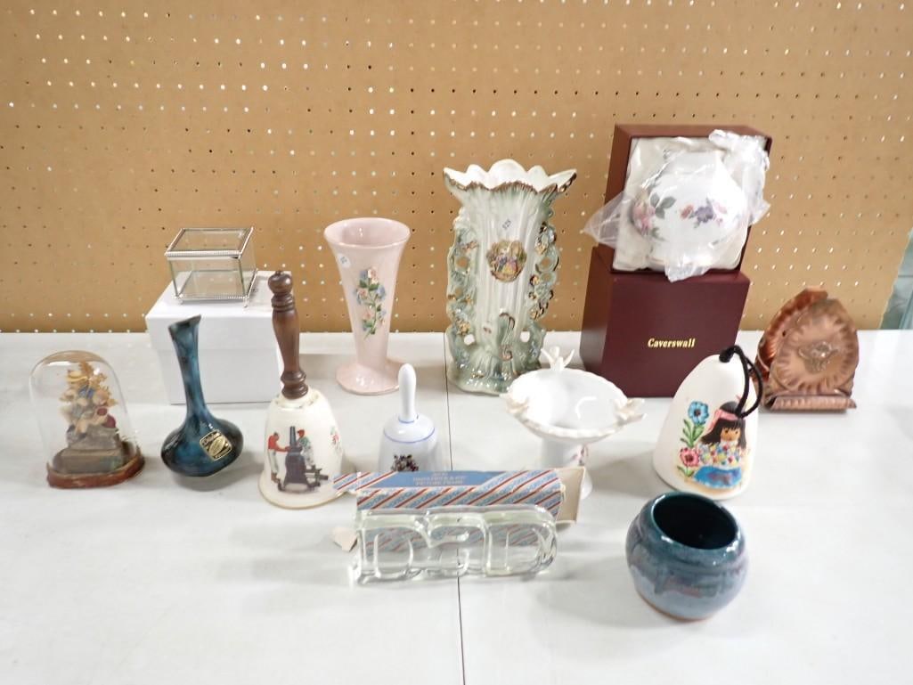 Misc. Collectibles lot including Milk Glass, Bells, Vases, etc. (1 of 10)