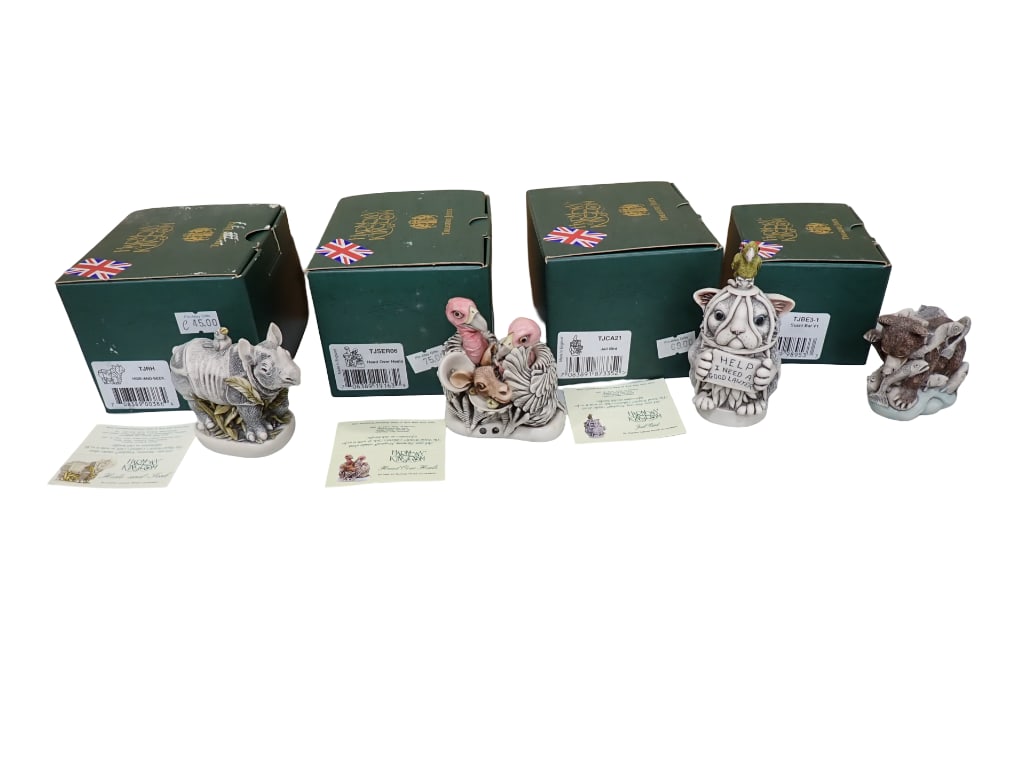 4 Harmony Kingdom Figures incl Sushi Bar V1, Jail Bird, Head Over Heels, Hide-and-Seek (1 of 10)