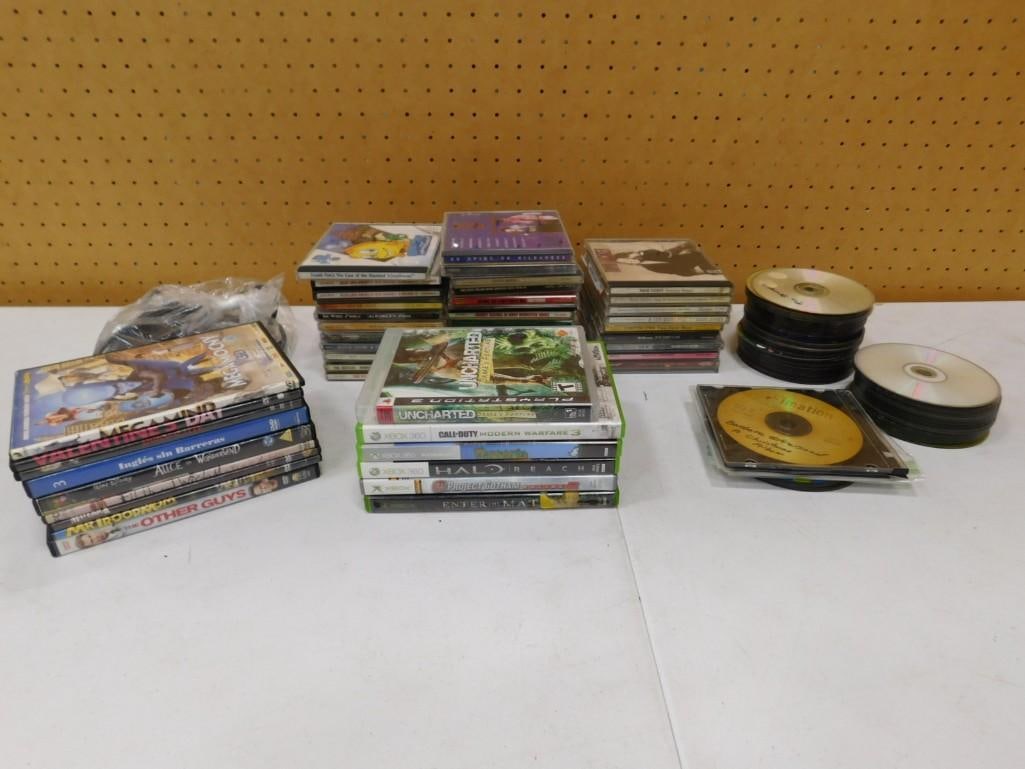Lot of assorted DVDs and CDs including Billy Joel, Bob Dylan, Beatles, Alice in Wonderland, Other: Lot of assorted DVDs and CDs including Billy Joel, Bob Dylan, Beatles, Alice in Wonderland, Other Guys, etc. All pictures are considered part of the description and should be examined carefully b
