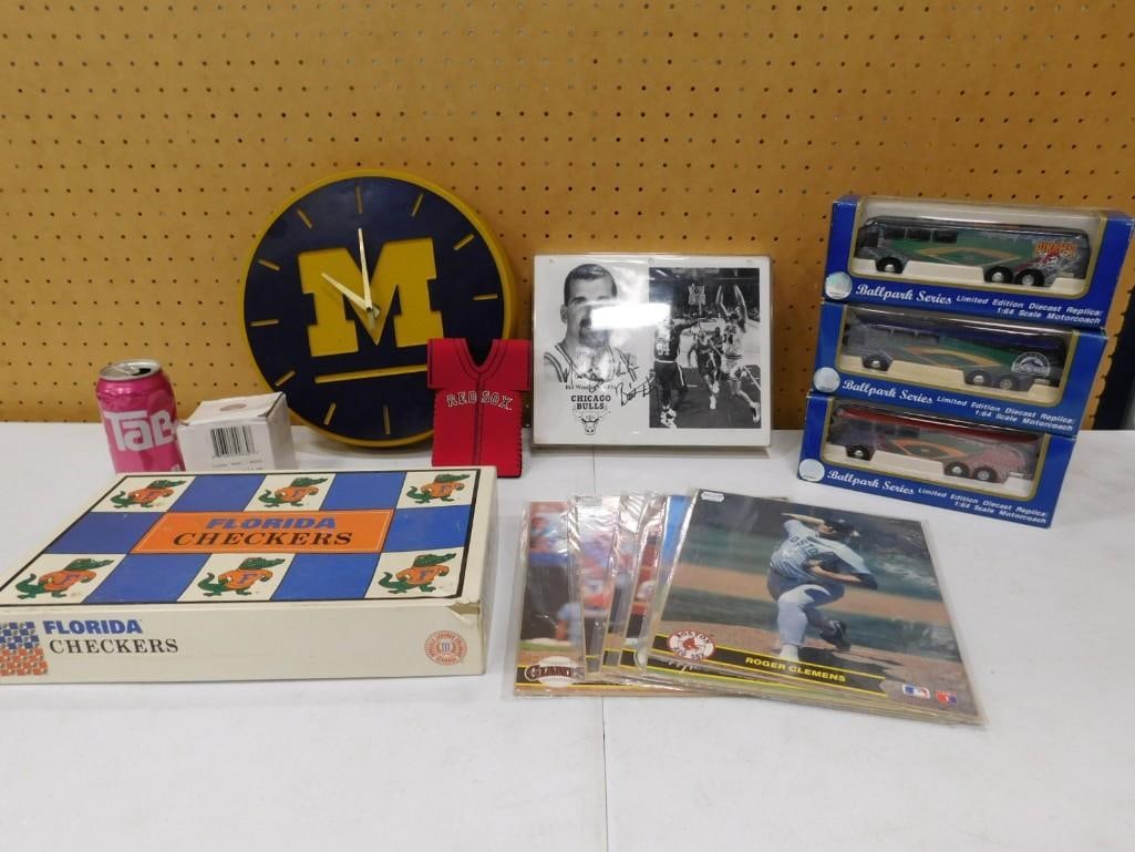 Sports Lot including Michigan Clock, Florida Checkers, Ballpark Series Trucks, Bill Wennington Autog: Sports Lot including Michigan Clock, Florida Checkers, Ballpark Series Trucks, Bill Wennington Autograph - No COA, MLB photos, etc All pictures are considered part of the description and should be exa