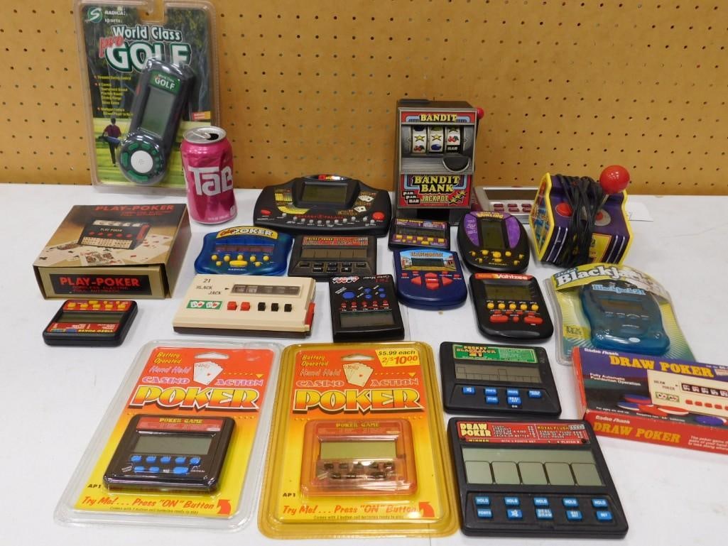 Vintage Handheld LCD games etc. including Blackjack, Poker, Golf, Namco, etc (1 of 6)
