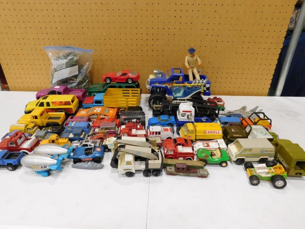 Car and Truck Lot, etc. Including Tonka, Vintage, Shell, Goodyear, etc.: Car and Truck Lot, etc. Including Tonka, Vintage, Shell, Goodyear, etc. All pictures are considered part of the description and should be examined carefully by bidders. Live Auctioneers is now offerin