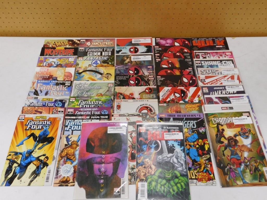 Comic Book Lot including Fantastic Four, X-Men, Wolverine, Spider-Man, Deadpool, Hulk, Sub Mariner (1 of 5)