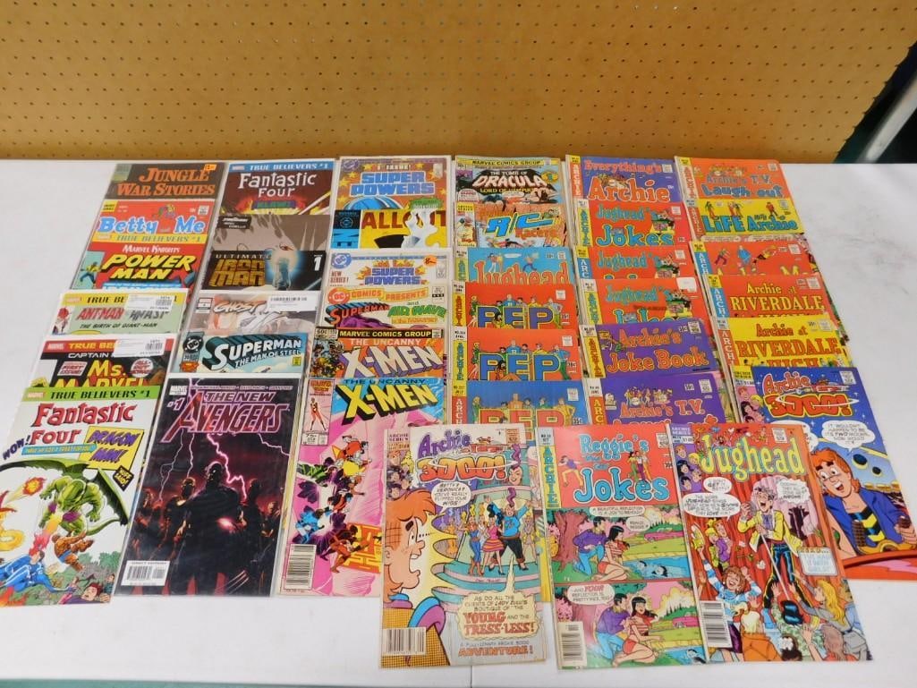 Comic Book Lot including X-Men, Pep, Archie, Dracula, Super Powers, Fantastic Four, Avengers, Superm (1 of 7)