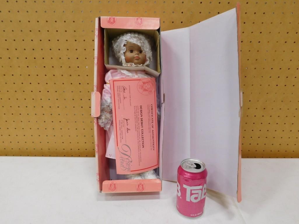 Design Debut Porcelain Doll 15": Design Debut Porcelain Doll 15" All pictures are considered part of the description and should be examined carefully by bidders. Live Auctioneers is now offering Live Shipping through them. 