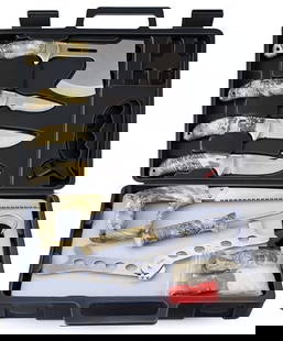 GVDV 14 Piece Hunting Knife Set H514M Stainless Steel: GVDV 14 Piece Hunting Knife Set H514M Stainless Steel Should look similar to the first picture All pictures are considered part of the description and should be examined carefully by bidders. Live Auc