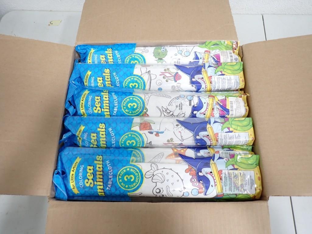 Box full of Coloring Tablecloths for kids incl Sea Animals Designs All New in Packages: Box full of Coloring Tablecloths for kids incl Sea Animals Designs All New in Packages All pictures are considered part of the description and should be examined carefully by bidders. Live Auctioneer