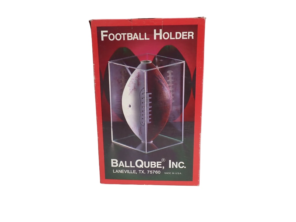 Football Holder Acrylic Display New in Box BallQube, Inc: Football Holder Acrylic Display New in Box BallQube, Inc All pictures are considered part of the description and should be examined carefully by bidders. Live Auctioneers is now offering Live Shi