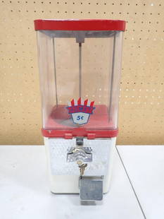 Vintage Komet Gumball Machine With Key Works: Vintage Komet Gumball Machine With Key Works  All pictures are considered part of the description and should be examined carefully by bidders.  Live Auctioneers is now offering Live Shipping through t
