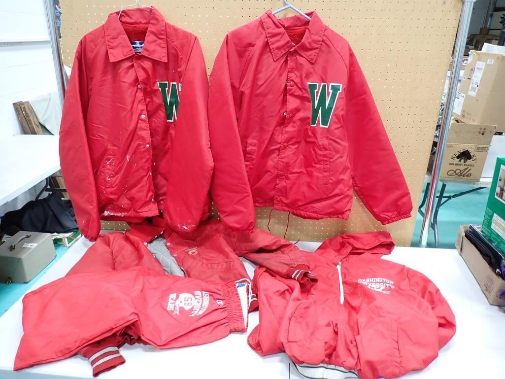 Washington University Champion Jackets, Pants, Half Zip Hoodie, plus a Deerfield School Jacket (1 of 13)
