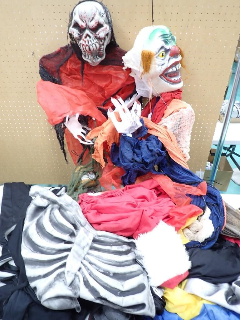 Halloween Decor Lot including Scary Clown, Monster, Skeleton Costume, etc. (1 of 9)