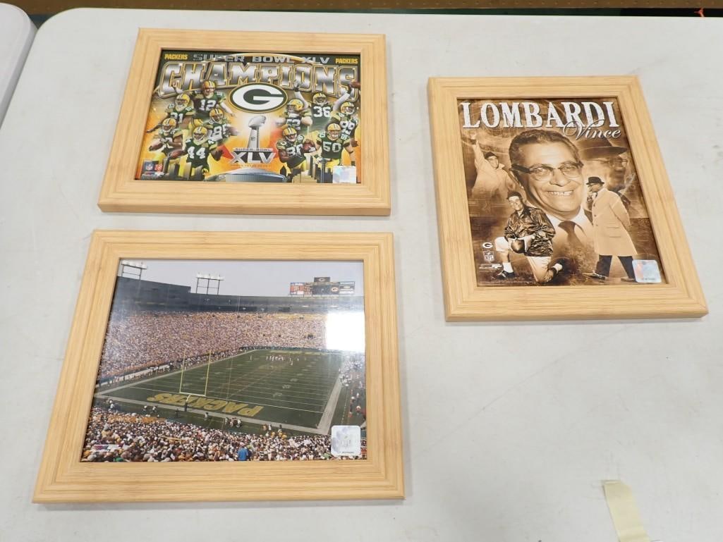 Green Bay Packers Football Lot including Vince Lombardi, Superbowl XLV, and Stadium Picture: Green Bay Packers Football Lot including Vince Lombardi, Superbowl XLV, and Stadium Picture All pictures are considered part of the description and should be examined carefully by bidders. Live Auctio
