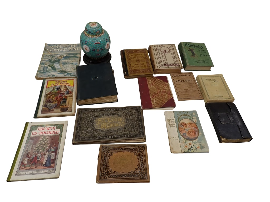 Vintage or Antique Books incl St Louis Album, Religious, etc Plus an Asian Style Porcelain Ginger Ja (1 of 10)