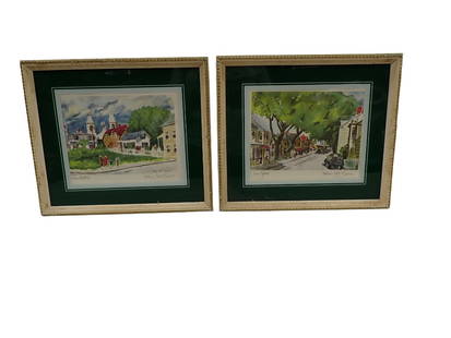 Pair of Pencil Signed Prints - William K Spirin - Blue Shutters and Main Street - each measure rough: Pair of Pencil Signed Prints - William K Spirin - Blue Shutters and Main Street - each measure roughly 13x15&#34; - No COAs All pictures are considered part of the description and should be examined c