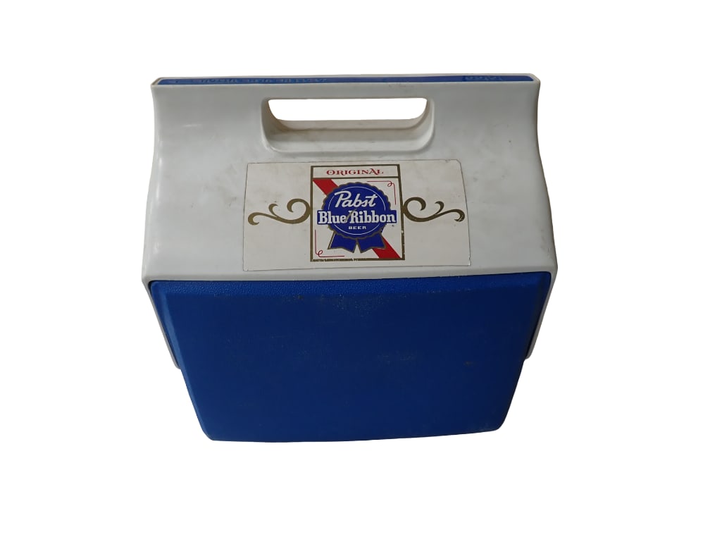 Igloo Cooler with Pabst Blue Ribbon Beer Sticker On It (1 of 4)