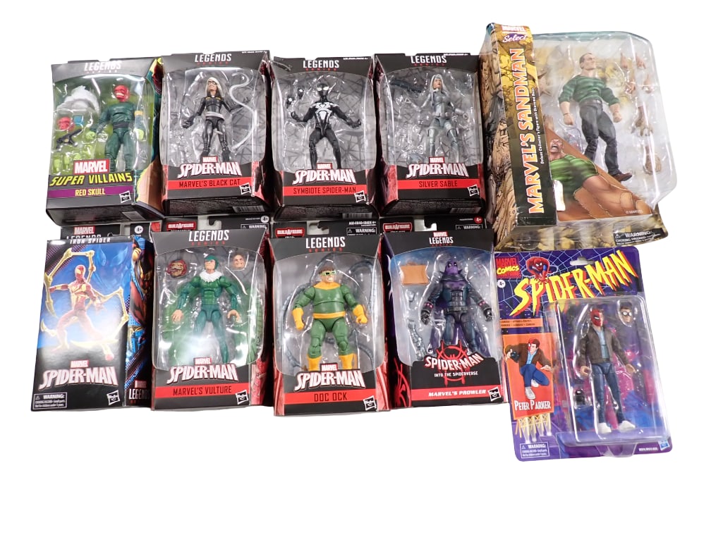 10 New in Package Marvel Action Figures incl Marvel's Sandman, Spider-Man, Marvel's Vulture, Doc Ock (1 of 7)