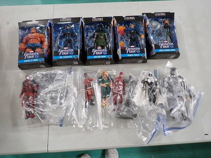 Action Figures Lot incl New in Package Fantastic Four Marvel's Thing, Mr. Fantastic, Doctor Doom, Hu: Action Figures Lot incl New in Package Fantastic Four Marvel&#39;s Thing, Mr. Fantastic, Doctor Doom, Human Torch, Marvel&#39;s Invisible Woman plus assorted loose action figures  All pictures are con