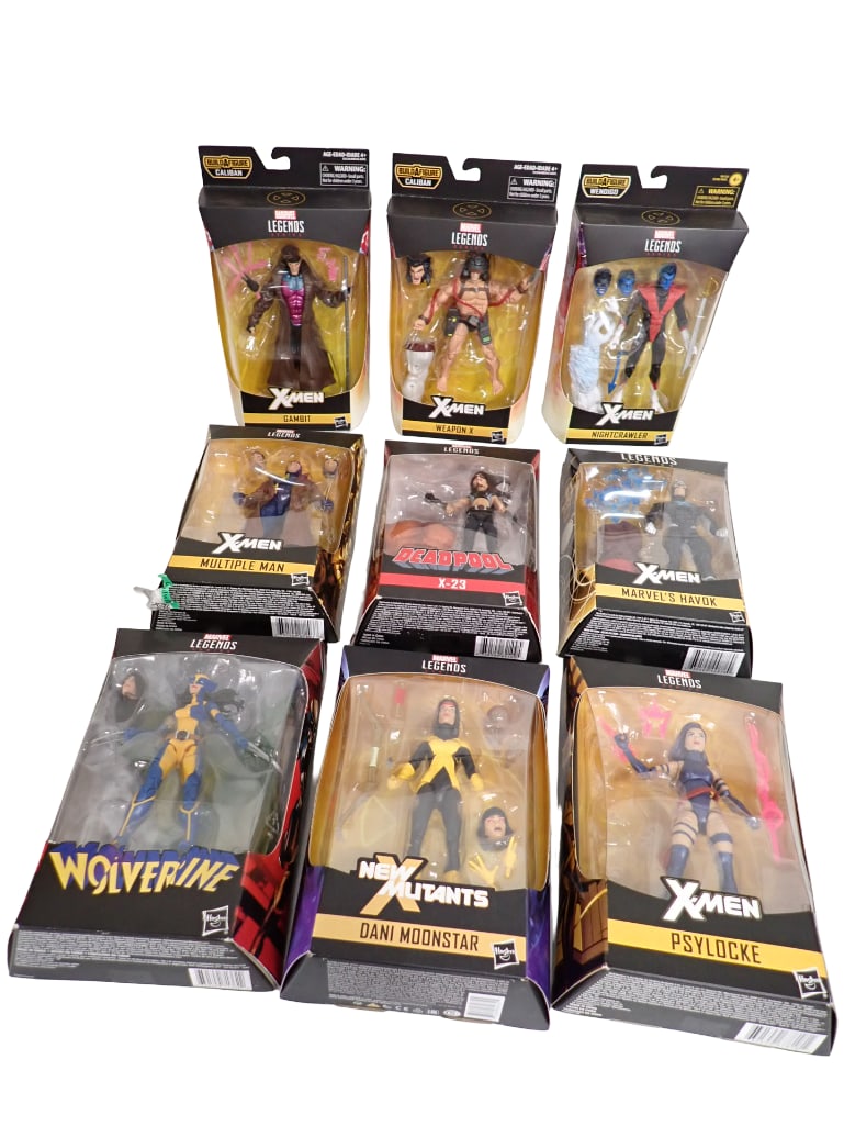 9 Marvel Legends Action Figures incl Wolverine, X-Men, Deadpool X-23, (1 of 7)