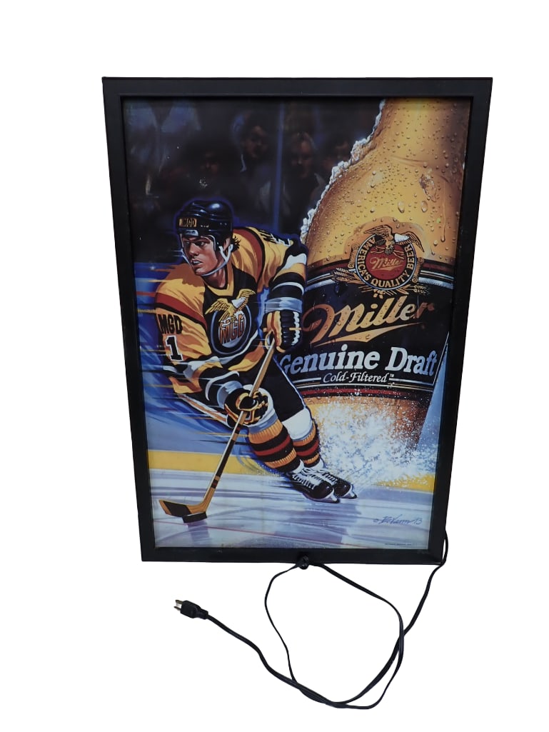 Miller Genuine Draft Lighted Beer Sign Works 22"x32" (1 of 4)