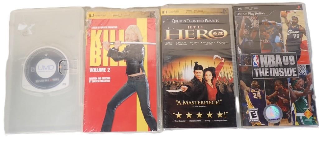 Sony PlayStation PSP UMD Discs - Kill Bill Volume 2, NBA 09 The Inside, Jet Li Hero, NBA 10 The Insi: Sony PlayStation PSP UMD Discs - Kill Bill Volume 2, NBA 09 The Inside, Jet Li Hero, NBA 10 The Inside All pictures are considered part of the description and should be examined carefully by bidders. 