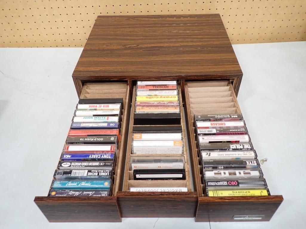 Vintage Cassette Tapes and Stanny Cassette Tape Holder: Vintage Cassette Tapes and Stanny Cassette Tape Holder All pictures are considered part of the description and should be examined carefully by bidders. Live Auctioneers is now offering Live Shipping t