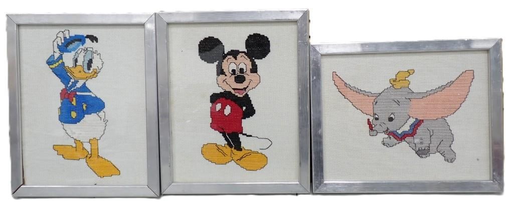 Framed Walt Disney Embroidered Cross Stick - Mickey Mouse, Donald Duck and Dumbo (1 of 6)