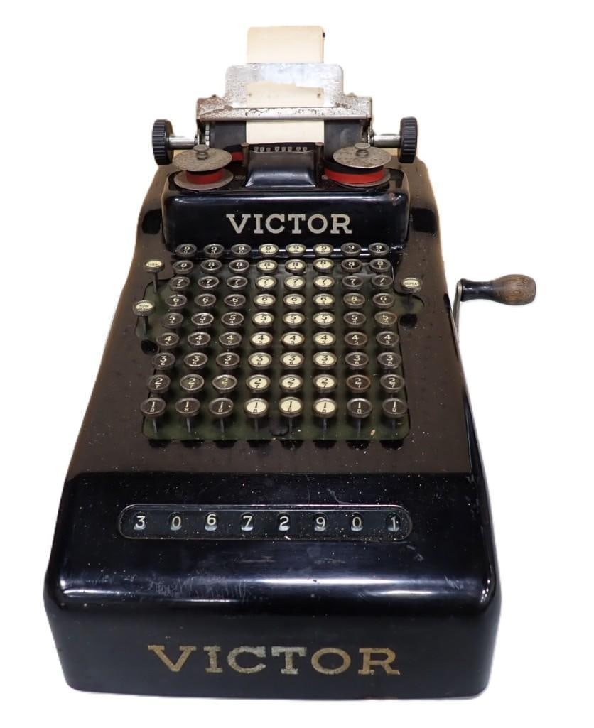 Antique Victor Adding Machine with Original Tape and Ribbon - Circa 1920's (1 of 19)