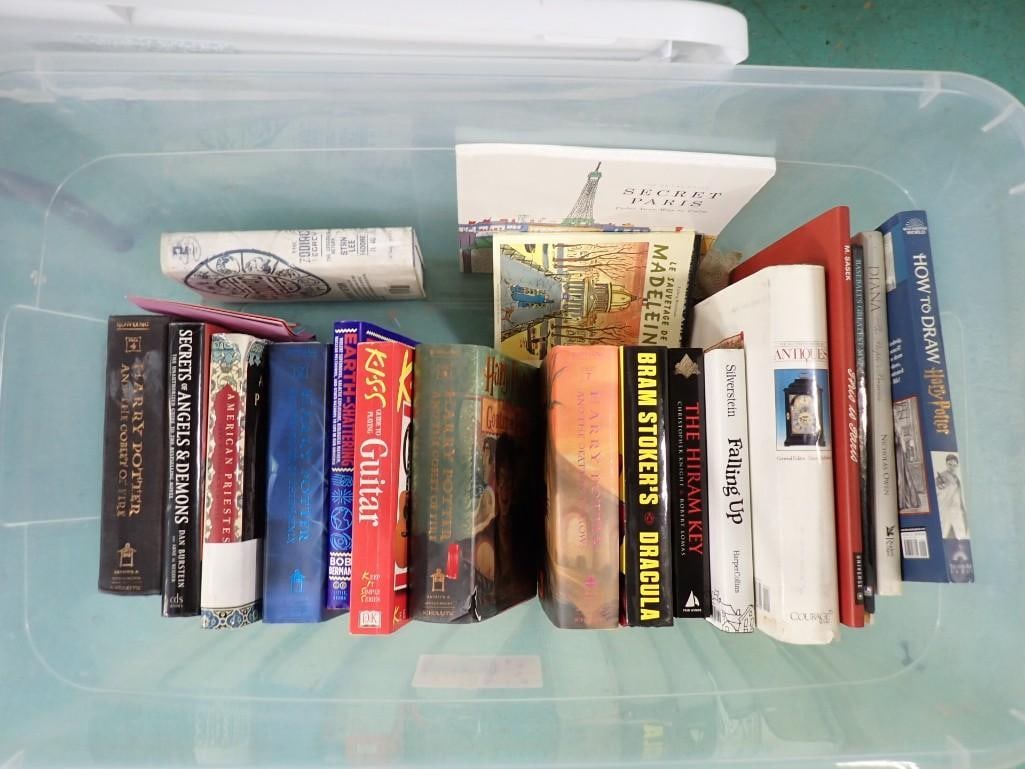 Books incl Harry Potter, Kiss Guide to Playing Guitar, The Illustrated History of Antiques, etc (1 of 9)
