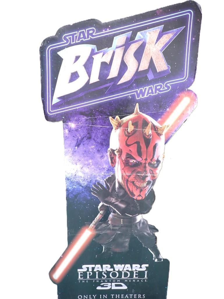 Large Brisk Ice-Tea / Star Wars Episode I 3D Darth Maul Cardboard Cut Out Advertising Stand (1 of 5)